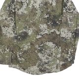 Mens Green Camouflage Cotton Shirt S Military Style Button Up Casual Outdoor