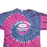 GILDAN Mens Blue & Pink Tie Dye Graphic T-Shirt XL Crew Neck Short Sleeve Retro