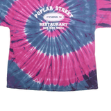 GILDAN Mens Blue & Pink Tie Dye Graphic T-Shirt XL Crew Neck Short Sleeve Retro