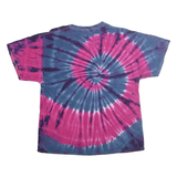 GILDAN Mens Blue & Pink Tie Dye Graphic T-Shirt XL Crew Neck Short Sleeve Retro