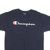 CHAMPION Mens Black Graphic T-Shirt XL Short Sleeve Crew Neck Cotton Blend