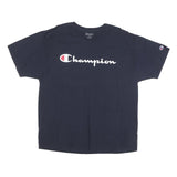 CHAMPION Mens Black Graphic T-Shirt XL Short Sleeve Crew Neck Cotton Blend