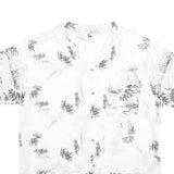 Mens White & Black Thailand Beach Print Cotton Blend Shirt XL Casual Holiday