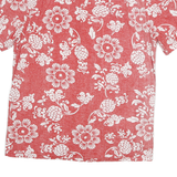 VANS Mens Red & White Floral Short Sleeve Shirt M Cotton Blend Summer Casual