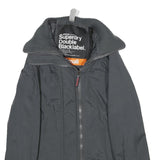 SUPERDRY Womens Black Nylon Zip Jacket S Casual Lightweight Design
