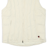 WOOLRICH Womens White Quilted Zip Jacket M Polyester Blend Sleeveless Puffer