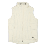 WOOLRICH Womens White Quilted Zip Jacket M Polyester Blend Sleeveless Puffer