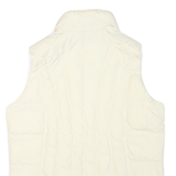 WOOLRICH Womens White Quilted Zip Jacket M Polyester Blend Sleeveless Puffer