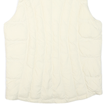 WOOLRICH Womens White Quilted Zip Jacket M Polyester Blend Sleeveless Puffer