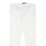 RALPH LAUREN Womens Slim White Cotton Blend Denim Jeans W32 L28 Zip Stylish