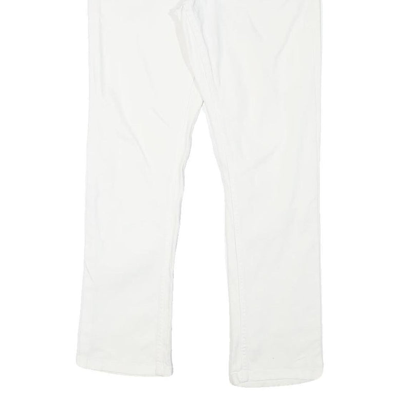RALPH LAUREN Womens Slim White Cotton Blend Denim Jeans W32 L28 Zip Stylish