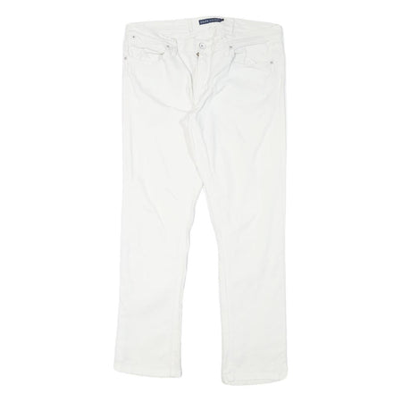RALPH LAUREN Womens Slim White Cotton Blend Denim Jeans W32 L28 Zip Stylish