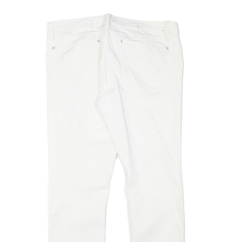 RALPH LAUREN Womens Slim White Cotton Blend Denim Jeans W32 L28 Zip Stylish