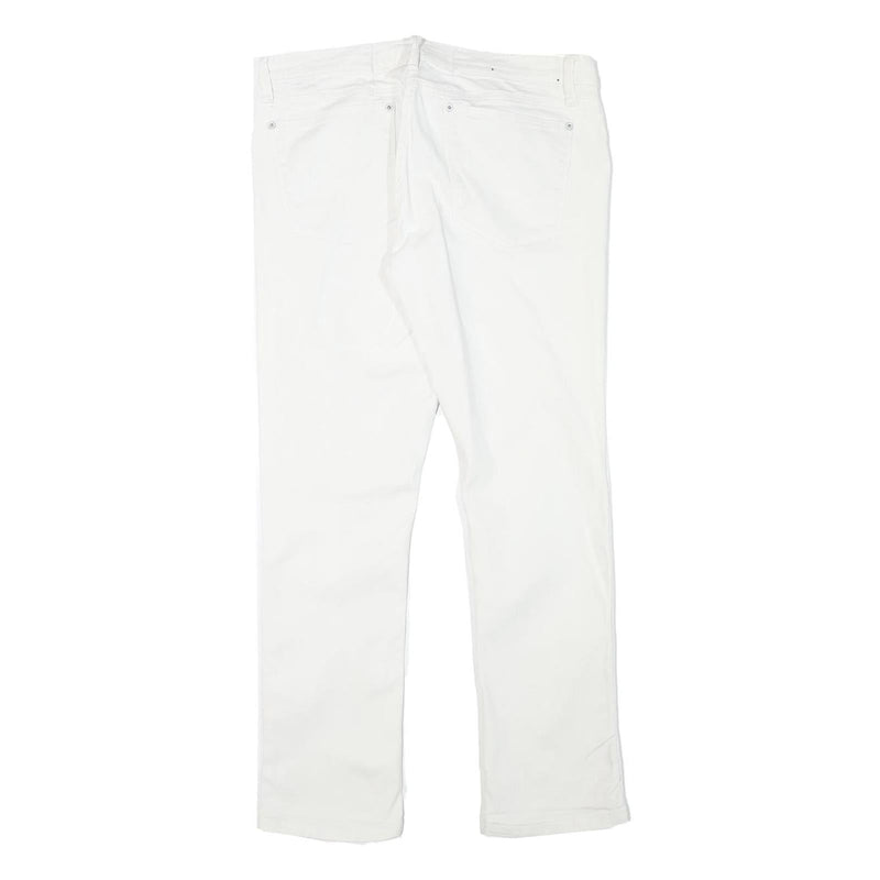 RALPH LAUREN Womens Slim White Cotton Blend Denim Jeans W32 L28 Zip Stylish