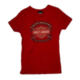 Harley Davidson Graphic T-Shirt - Medium Red Cotton