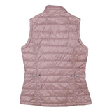 BARBOUR Womens Pink Quilted Button Jacket UK 10 Polyester Blend Sleek Fit