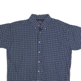 WRANGLER Mens Blue Check Shirt XL Cotton Blend Casual Summer Button Shirt