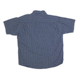 WRANGLER Mens Blue Check Shirt XL Cotton Blend Casual Summer Button Shirt