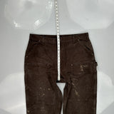Carhartt Double Knee Carpenter Trousers - 38W 31L Brown Cotton