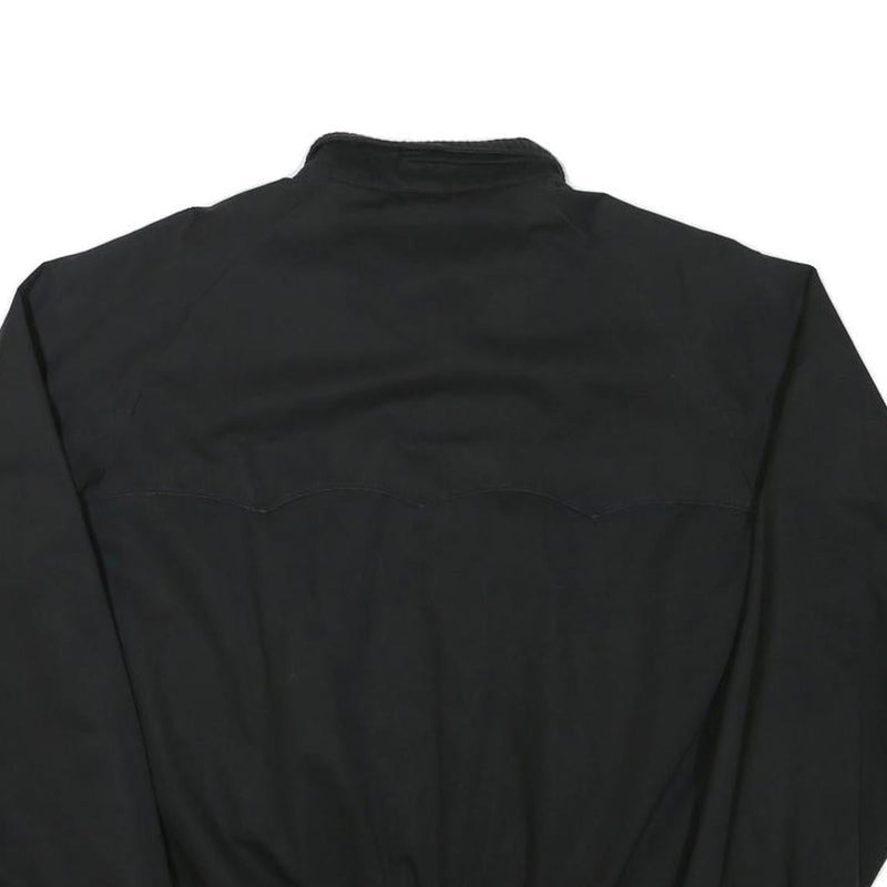 POP Mens Black Cotton Blend Bomber Jacket M Plain Zip Casual Classic