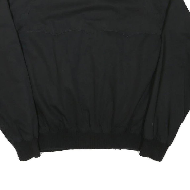 POP Mens Black Cotton Blend Bomber Jacket M Plain Zip Casual Classic