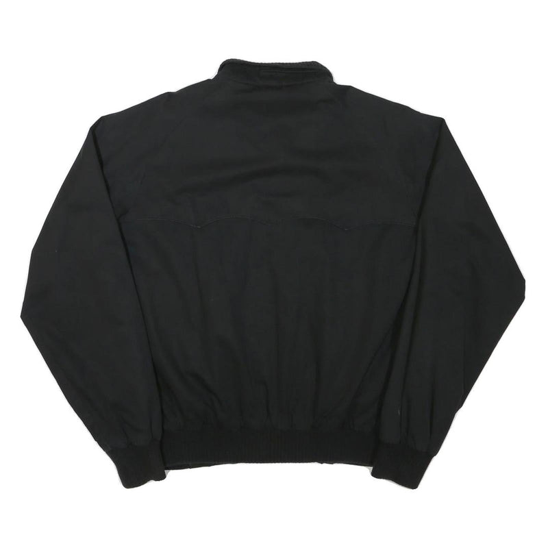 POP Mens Black Cotton Blend Bomber Jacket M Plain Zip Casual Classic