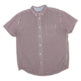 TOMMY HILFIGER Mens Red & White Check Shirt XL Button Down Collar Casual