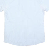 BARBOUR Mens Blue & White Cotton Blend Shirt L Button Down Collar Casual