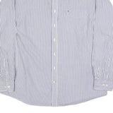 TOMMY HILFIGER Mens Blue & White Striped Shirt 2XL Classic Cotton Button-Down