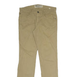 RIFLE Mens Cotton Blend Beige Slim Trousers Zip W32 L31 Casual Comfort Style