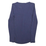 TOMMY HILFIGER Womens Blue Basic Top Long Sleeve V-Neck S Cotton Blend
