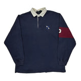 Number 9 On Sleeve Polo By Ralph Lauren Rugby Shirt - XL Navy Cotton