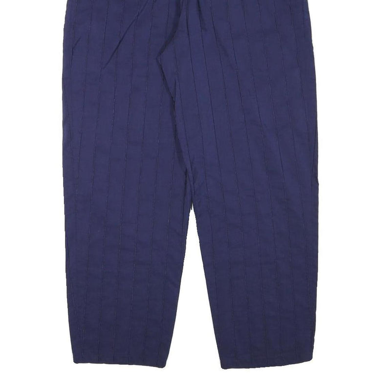 Navy Womens Cotton Blend Relaxed Straight Trousers W28 L26 Casual Zip Pocketed