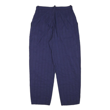 Navy Womens Cotton Blend Relaxed Straight Trousers W28 L26 Casual Zip Pocketed