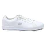 LACOSTE Straightset Womens Lace-Up Trainers White Leather UK 6.5 Casual