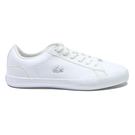 LACOSTE Straightset Womens Lace-Up Trainers White Leather UK 6.5 Casual