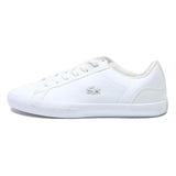 LACOSTE Straightset Womens Lace-Up Trainers White Leather UK 6.5 Casual