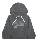 PUMA Womens Grey Hoodie UK 14 Cotton Blend Pullover Hooded Sweatshirt
