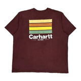 Carhartt Graphic T-Shirt - 2XL Burgundy Cotton