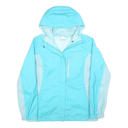COLUMBIA Womens Blue & Light Blue Zip Jacket L Polyester Outdoor Lightweight