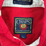 Embroidered Logo Chaps Ralph Lauren Shirt - Large Red Cotton