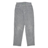 LAUREN RALPH LAUREN Womens Grey Cotton Blend Regular Straight Trousers W28 L29