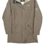 JACK WOLFSKIN Womens Beige Outdoor Jacket UK 10 Polyester Blend Plain Zip Hooded