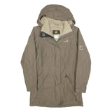JACK WOLFSKIN Womens Beige Outdoor Jacket UK 10 Polyester Blend Plain Zip Hooded