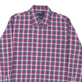 TOMMY HILFIGER Mens Red & Blue Check Shirt M Button Down Cotton Blend Casual