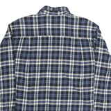 NORTH AXIS Mens Blue White Check Shirt L Casual Classic Cotton Blend Long Sleeve