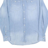 G-STAR Mens Blue Denim Shirt L Button Pocket Casual Long Sleeve Cotton Blend