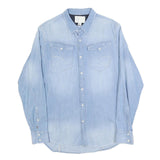 G-STAR Mens Blue Denim Shirt L Button Pocket Casual Long Sleeve Cotton Blend