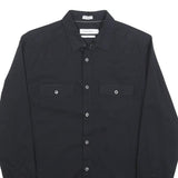 CALVIN KLEIN Mens Black Shirt S Cotton Blend Classic Button Down Casual