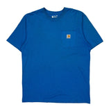 Carhartt Tall T-Shirt - Large Blue Cotton